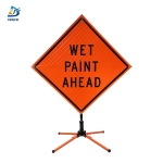 Roll Up Sign & Stand - 36 Inch Reflective Wet Paint Ahead Roll Up Traffic Sign